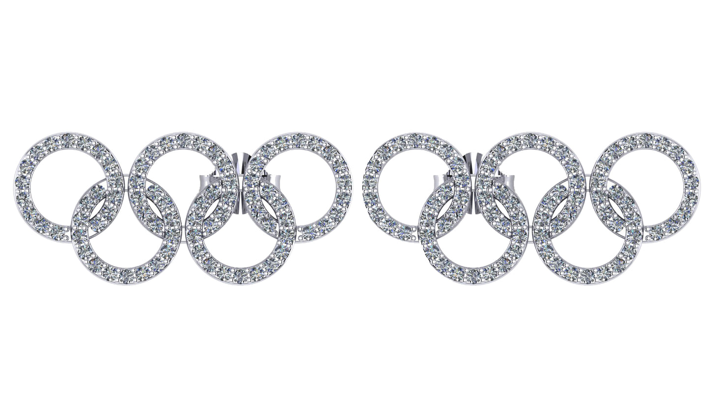 Olympic Stud Diamond Earrings