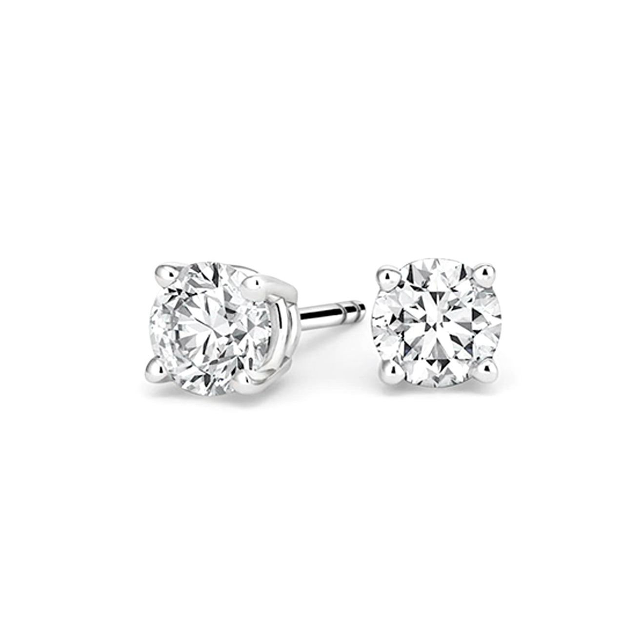Round Diamond Stud Earrings