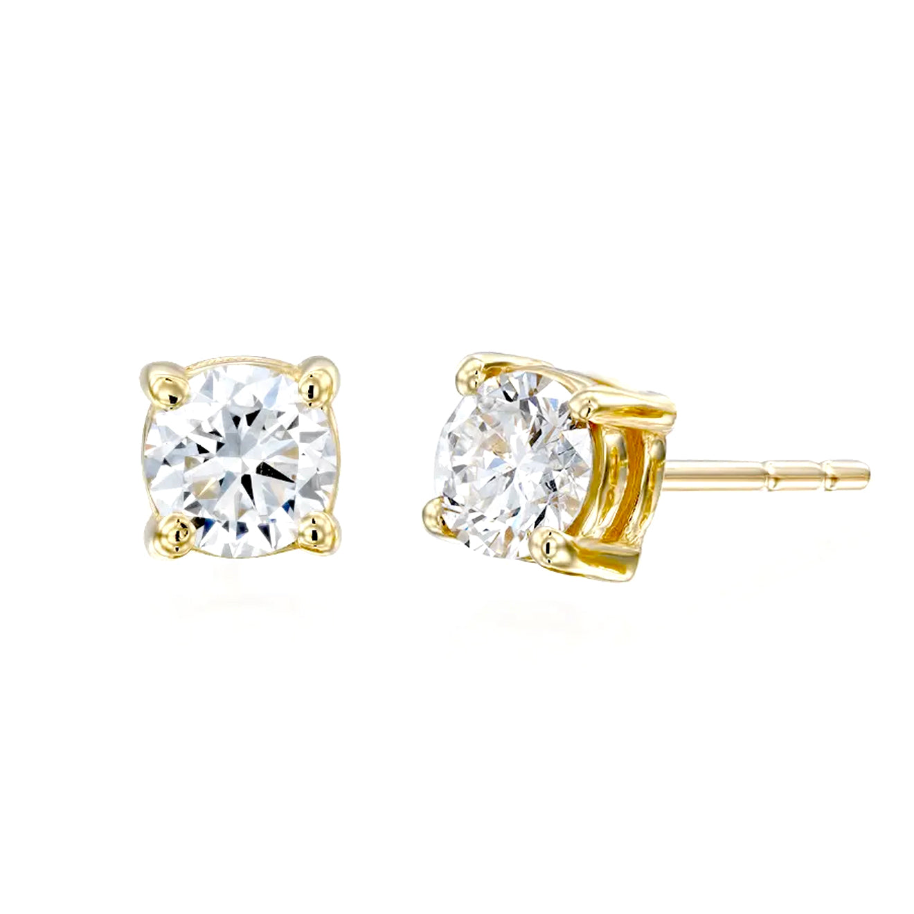 Round Diamond Stud Earrings