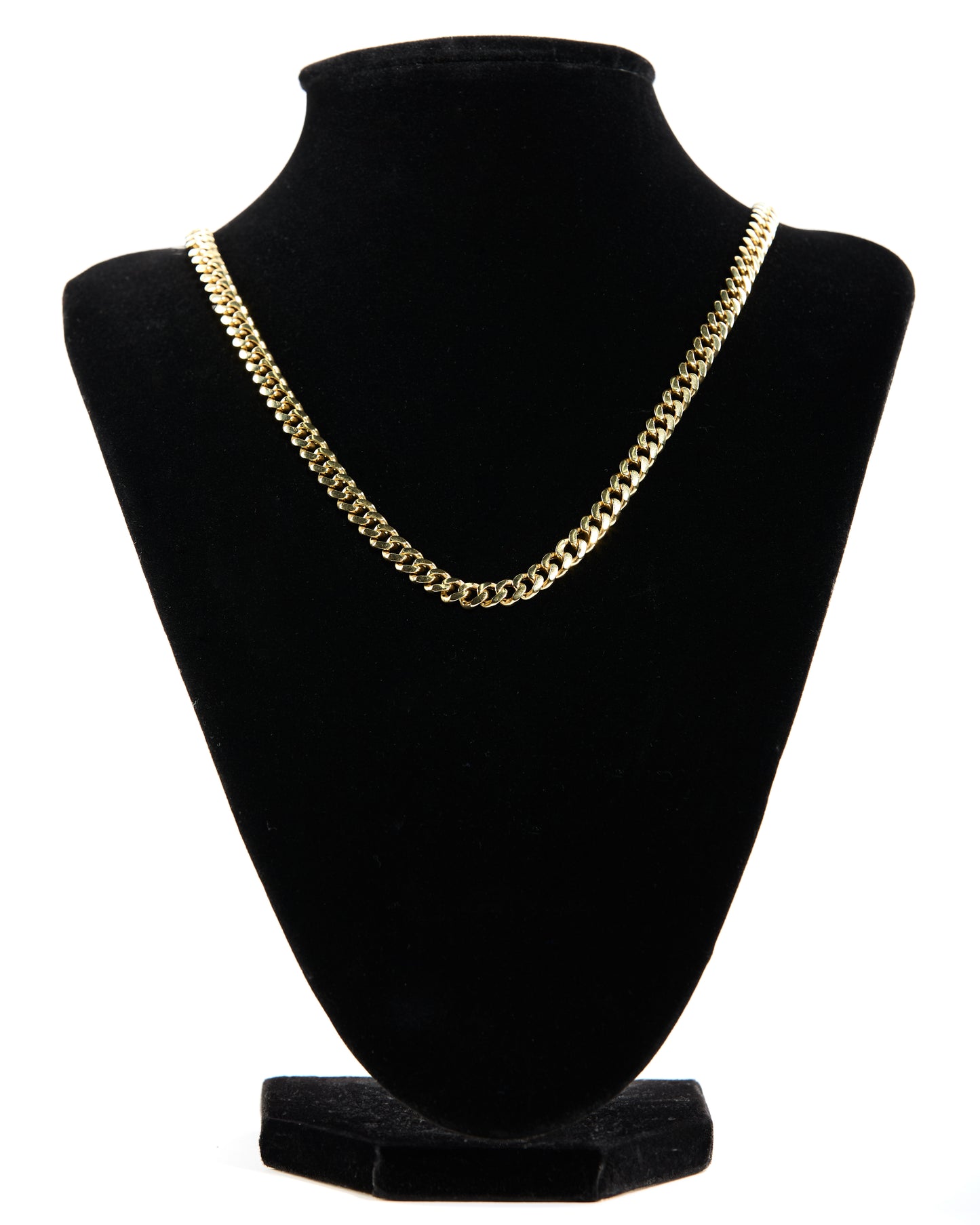 Hollow 10K Gold Miami Cuban Link Chain