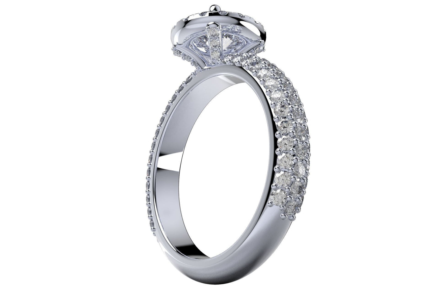 Double Halo Diamond Engagement Ring