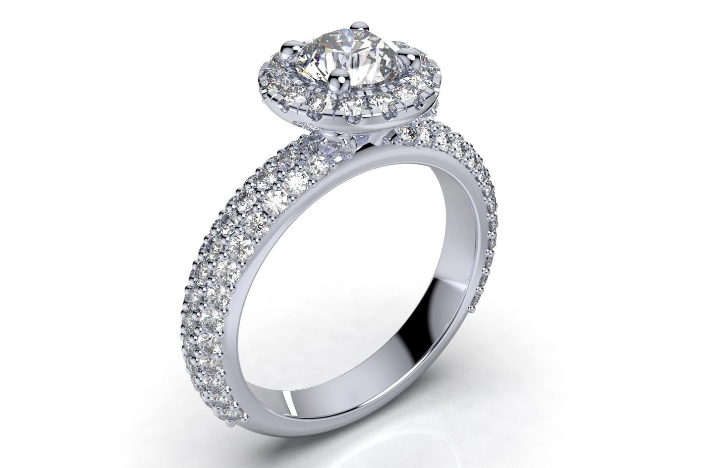 Double Halo Diamond Engagement Ring