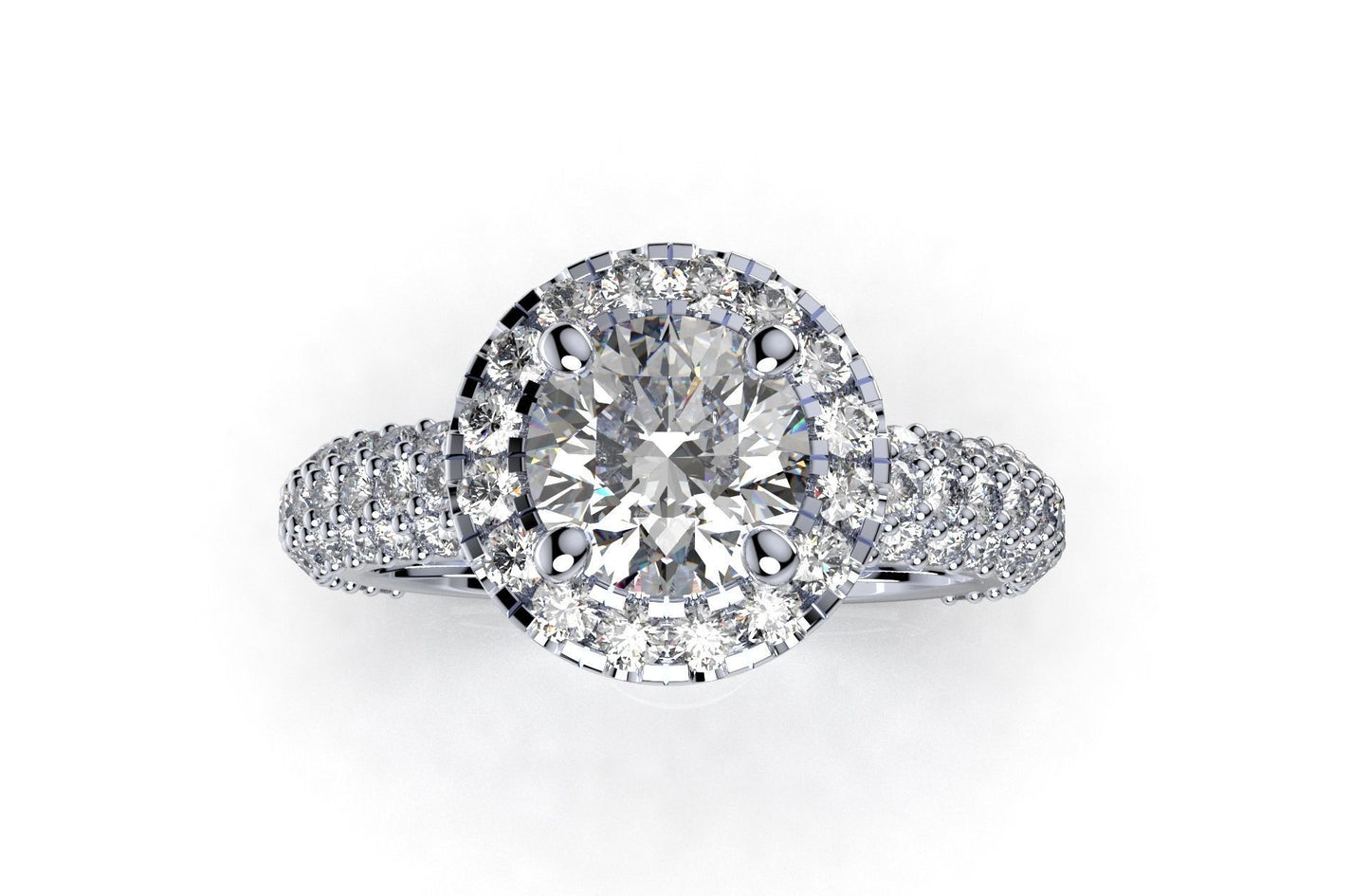 Double Halo Diamond Engagement Ring