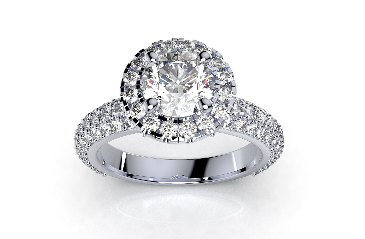 Double Halo Diamond Engagement Ring