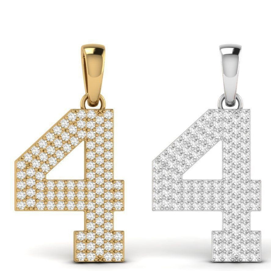 Solo Legend Pendant – Single Jersey Number with Diamonds