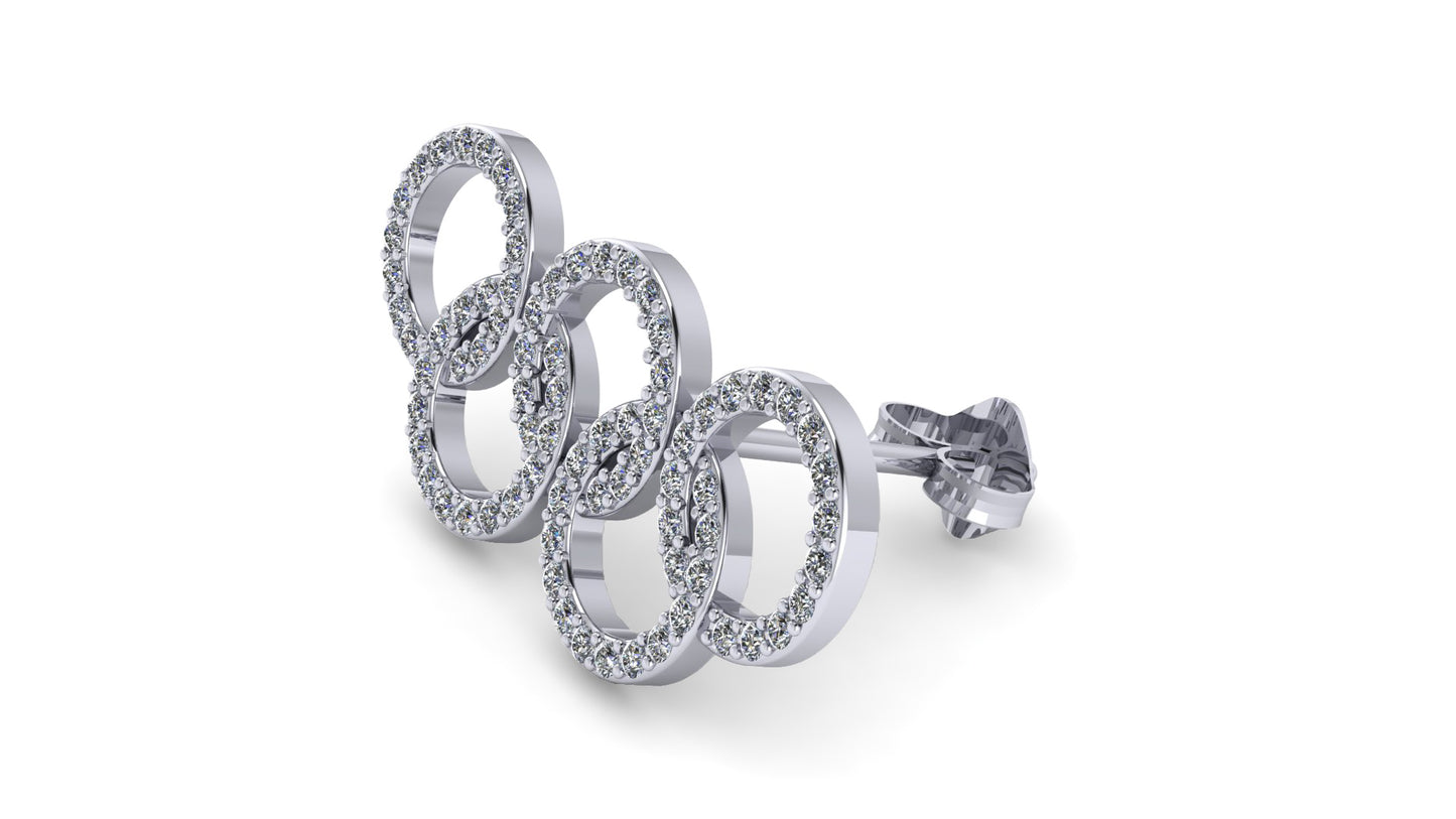 Olympic Stud Diamond Earrings