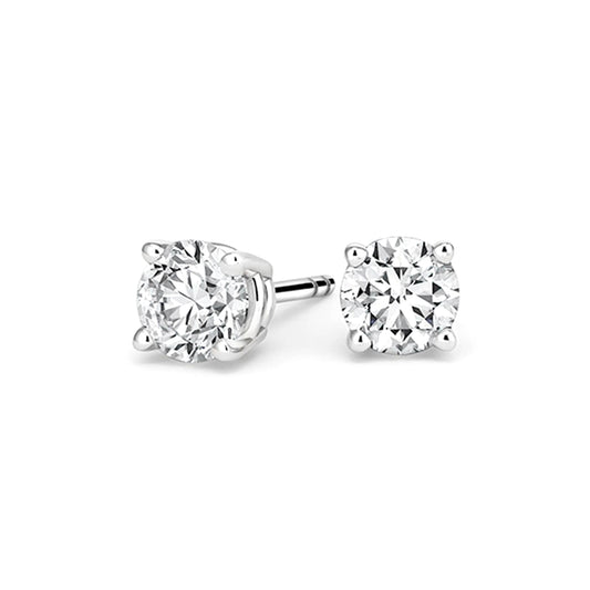 Round Diamond Stud Earrings