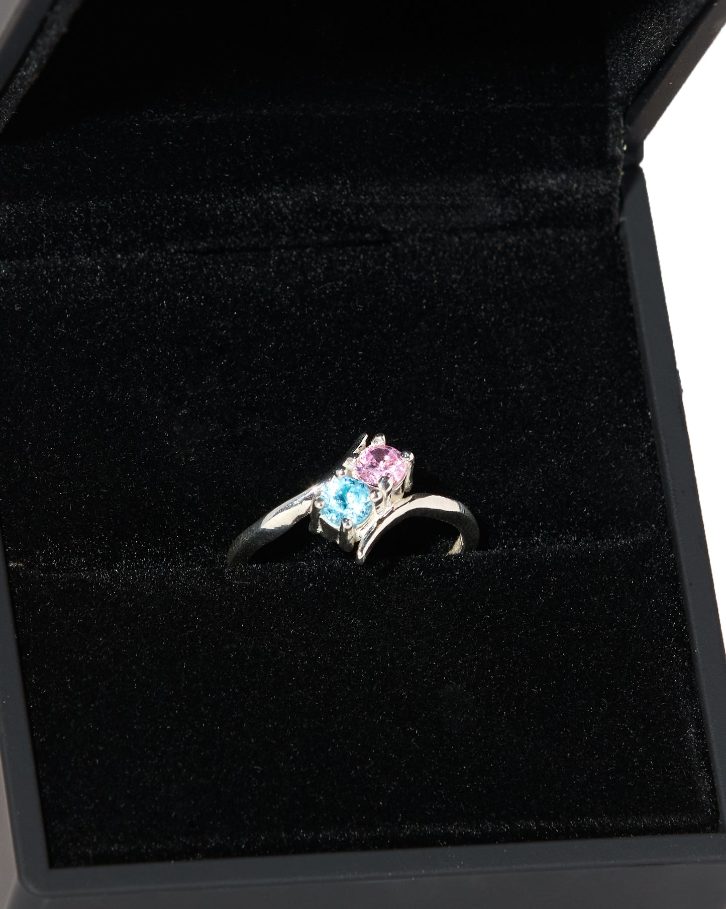 Two Hearts Birthstone Ring