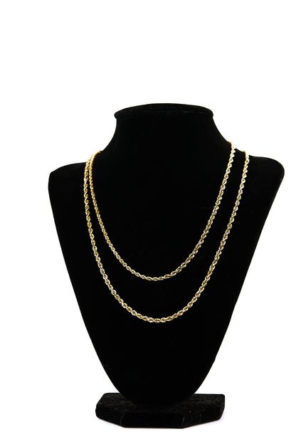 Hollow 10K Gold Rope Chain