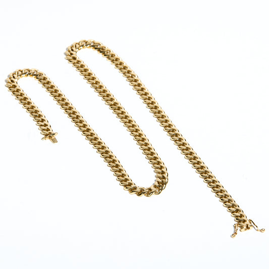 Hollow 10K Gold Miami Cuban Link Chain