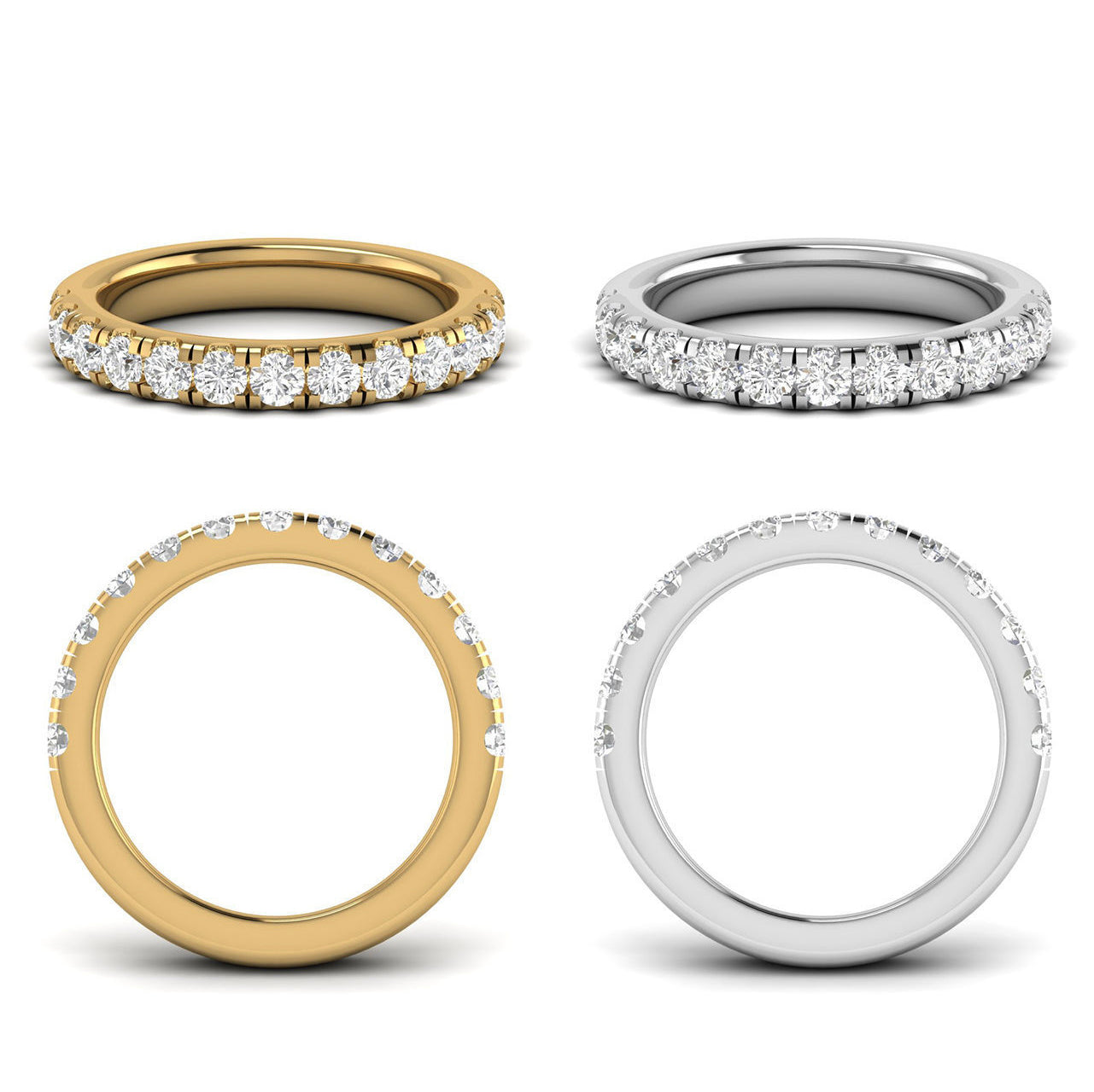 Dual French Cut Split Diamond Ring