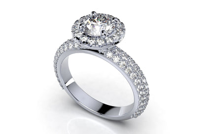 Double Halo Diamond Engagement Ring
