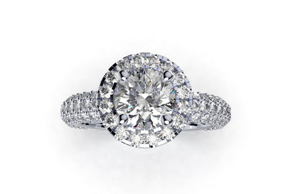 Double Halo Diamond Engagement Ring