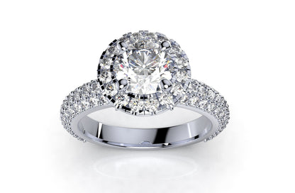 Double Halo Diamond Engagement Ring
