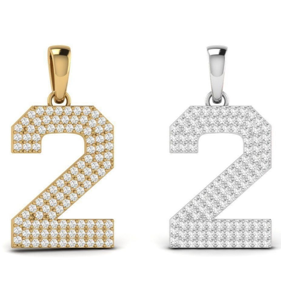 Solo Legend Pendant – Single Jersey Number with Diamonds