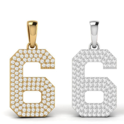 Solo Legend Pendant – Single Jersey Number with Diamonds