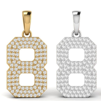 Solo Legend Pendant – Single Jersey Number with Diamonds