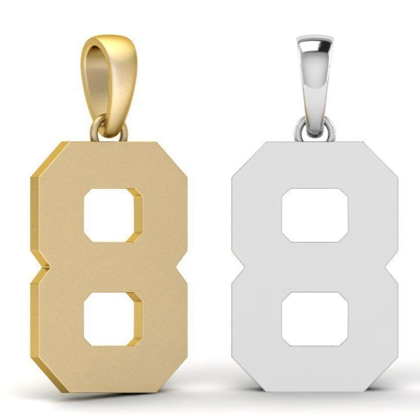 Solo Number Pendant – Classic Jersey Number Necklace