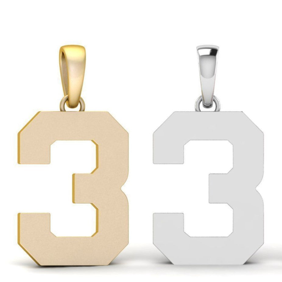 Solo Number Pendant – Classic Jersey Number Necklace