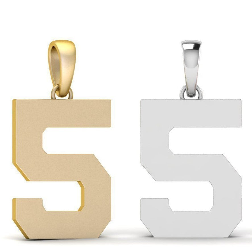 Solo Number Pendant – Classic Jersey Number Necklace