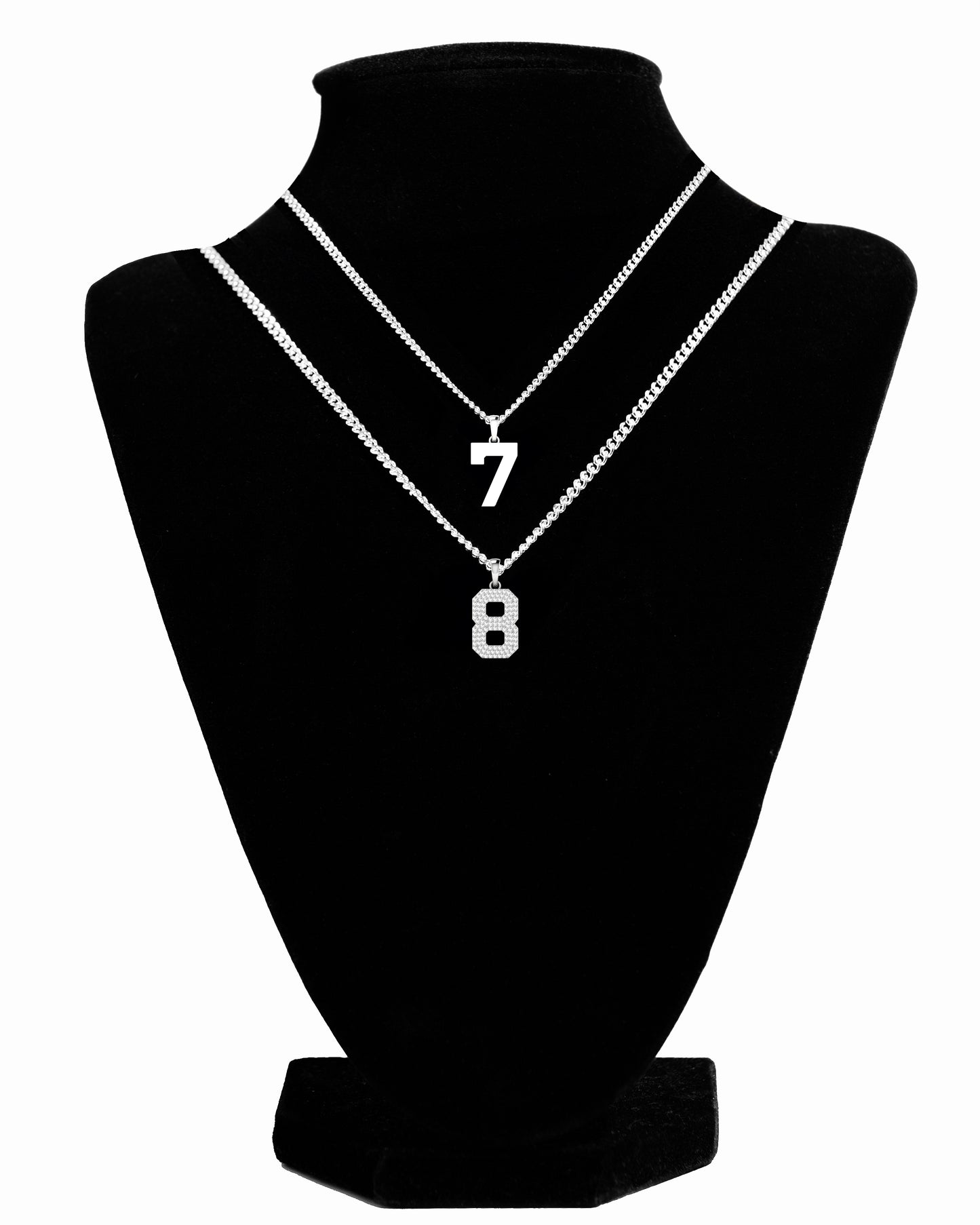 Solo Legend Pendant – Single Jersey Number with Diamonds
