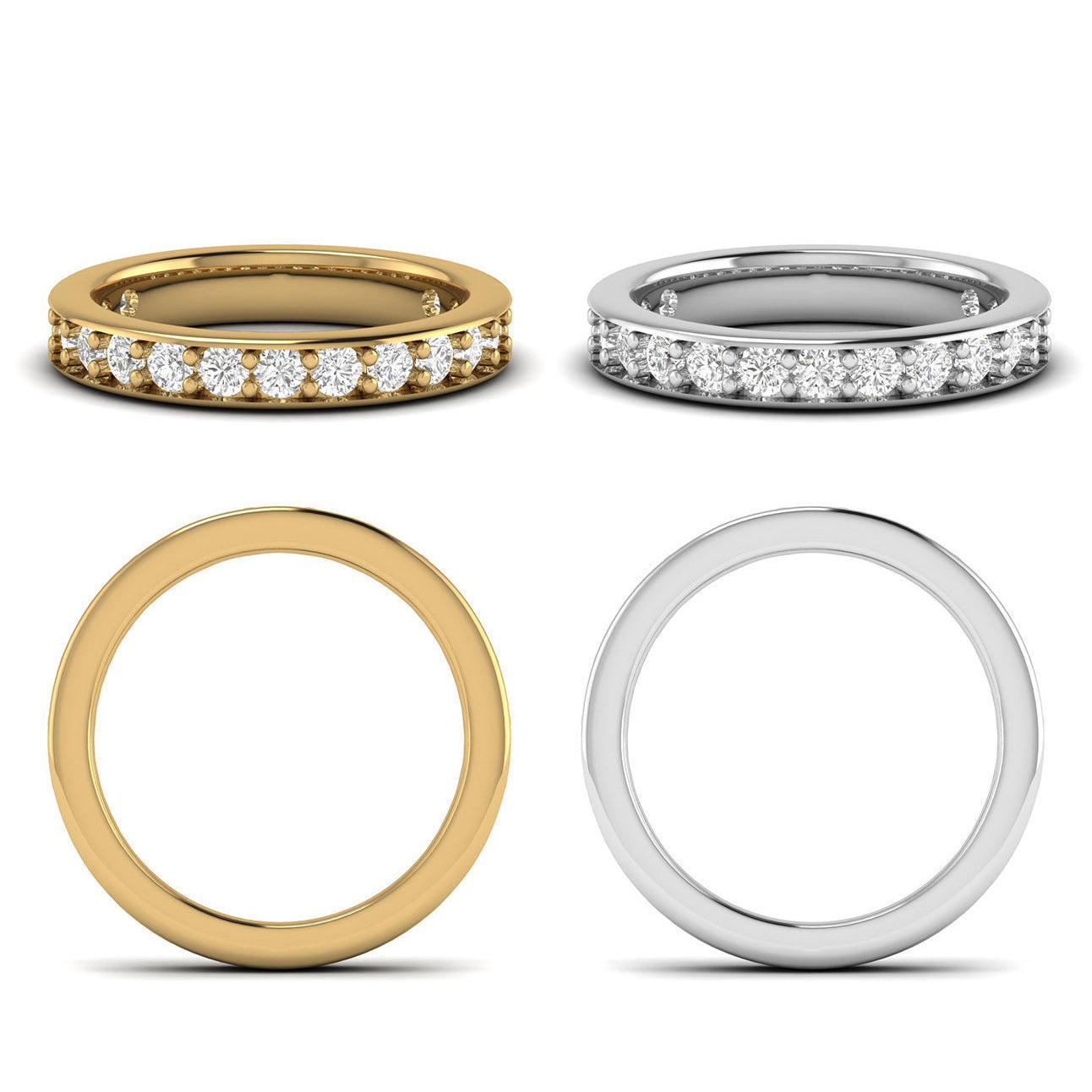 Simple Cute Diamond Band Ring